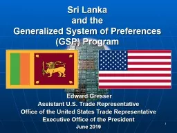 PPT-Sri Lanka and the Generalized System of Preferences (GSP) Program