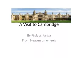 A Visit to Cambridge By Firdaus Kanga