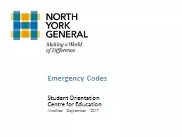 Emergency  Codes Student Orientation