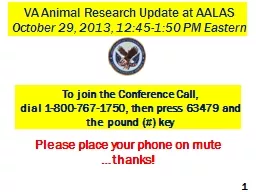 VA Animal Research  Update at AALAS