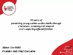 20 years of  preventing young sudden cardiac deaths through