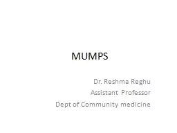 MUMPS Dr.  Reshma   Reghu