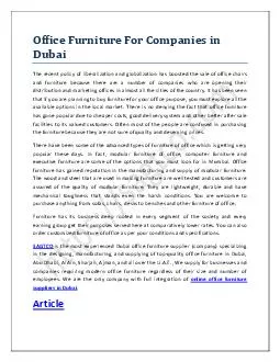 Office Furniture For Companies in Dubai