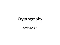 Cryptography Lecture  17