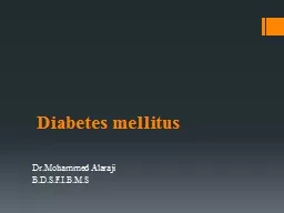Diabetes mellitus Dr.Mohammed