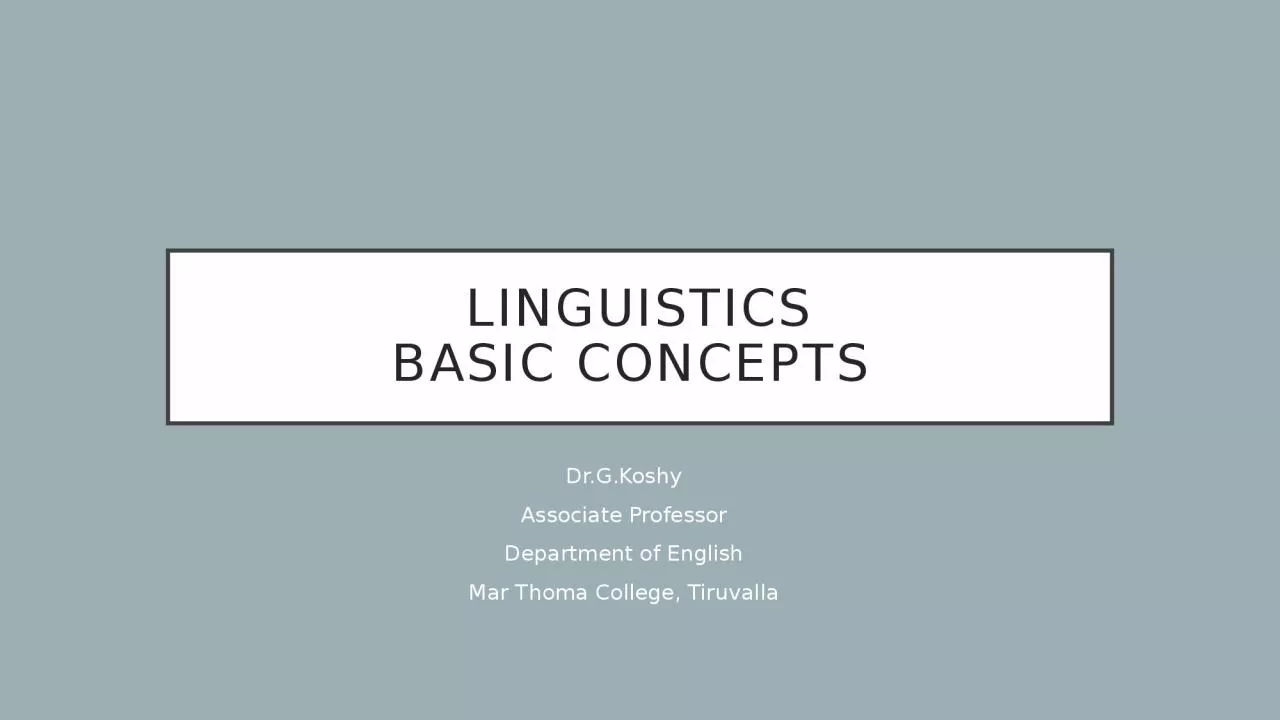 PPT-Linguistics Basic concepts