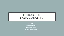 Linguistics Basic concepts