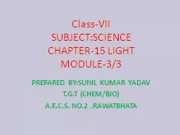 Class-VII SUBJECT:SCIENCE