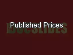 Published Prices