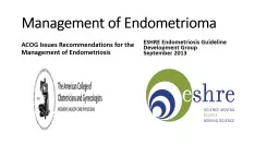 Management of  Endometrioma