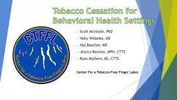 Tobacco Cessation for Behavioral Health Settings