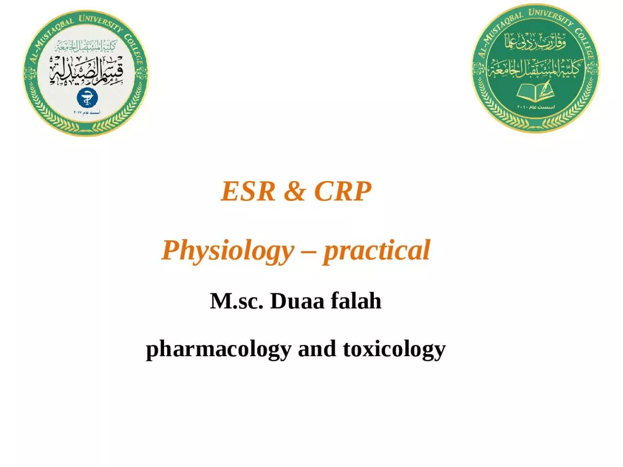 PPT-ESR & CRP Physiology