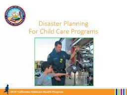 Disaster Planning  For Child Care Programs