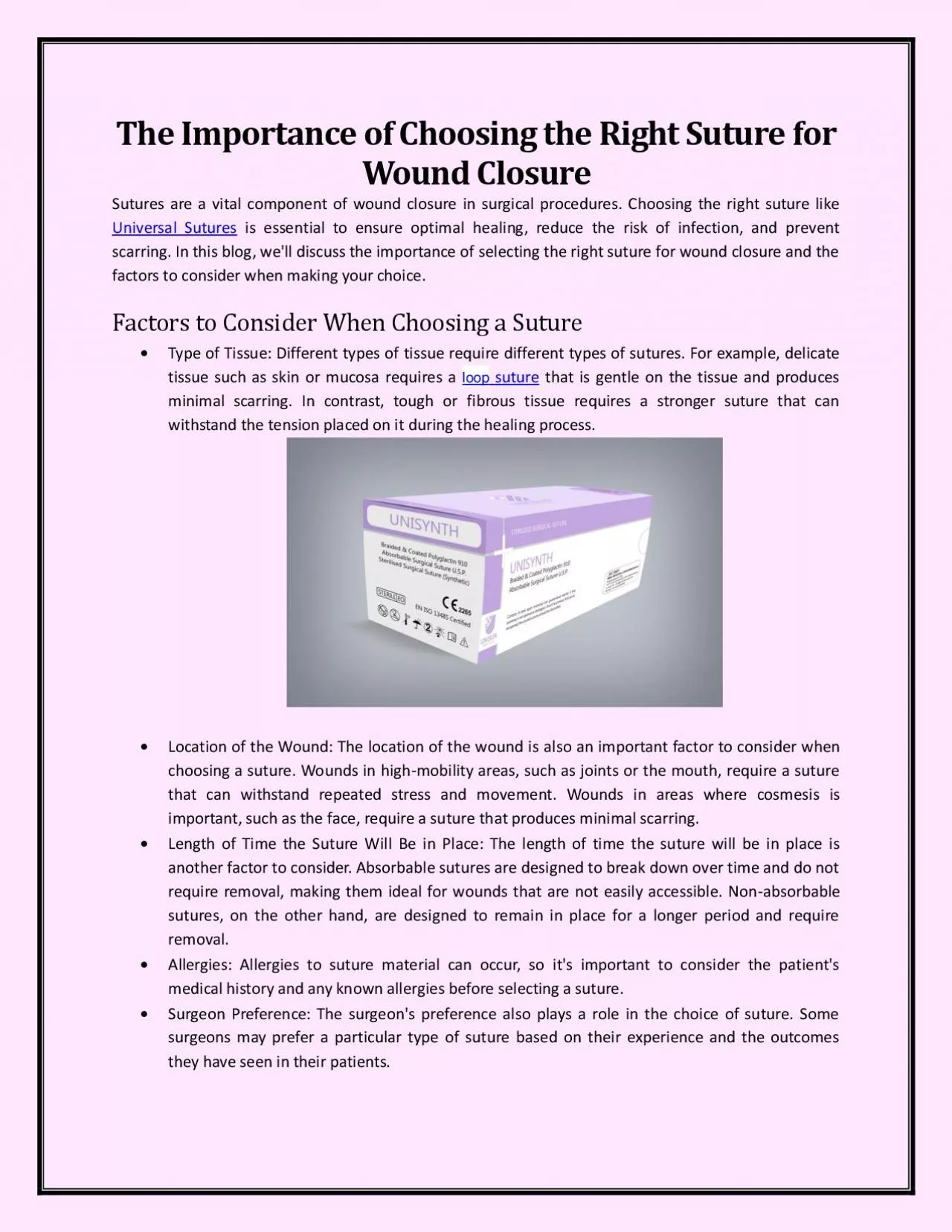 PDF-The Importance of Choosing the Right Suture for Wound Closure