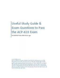 Useful Study Guide & Exam Questions to Pass the ACP-610 Exam