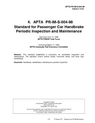 APTA -004-98 Edited 2-13-04 Volume IV – Inspection & Maintenance
