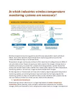 In which industries wireless temperature monitoring systems are necessary?