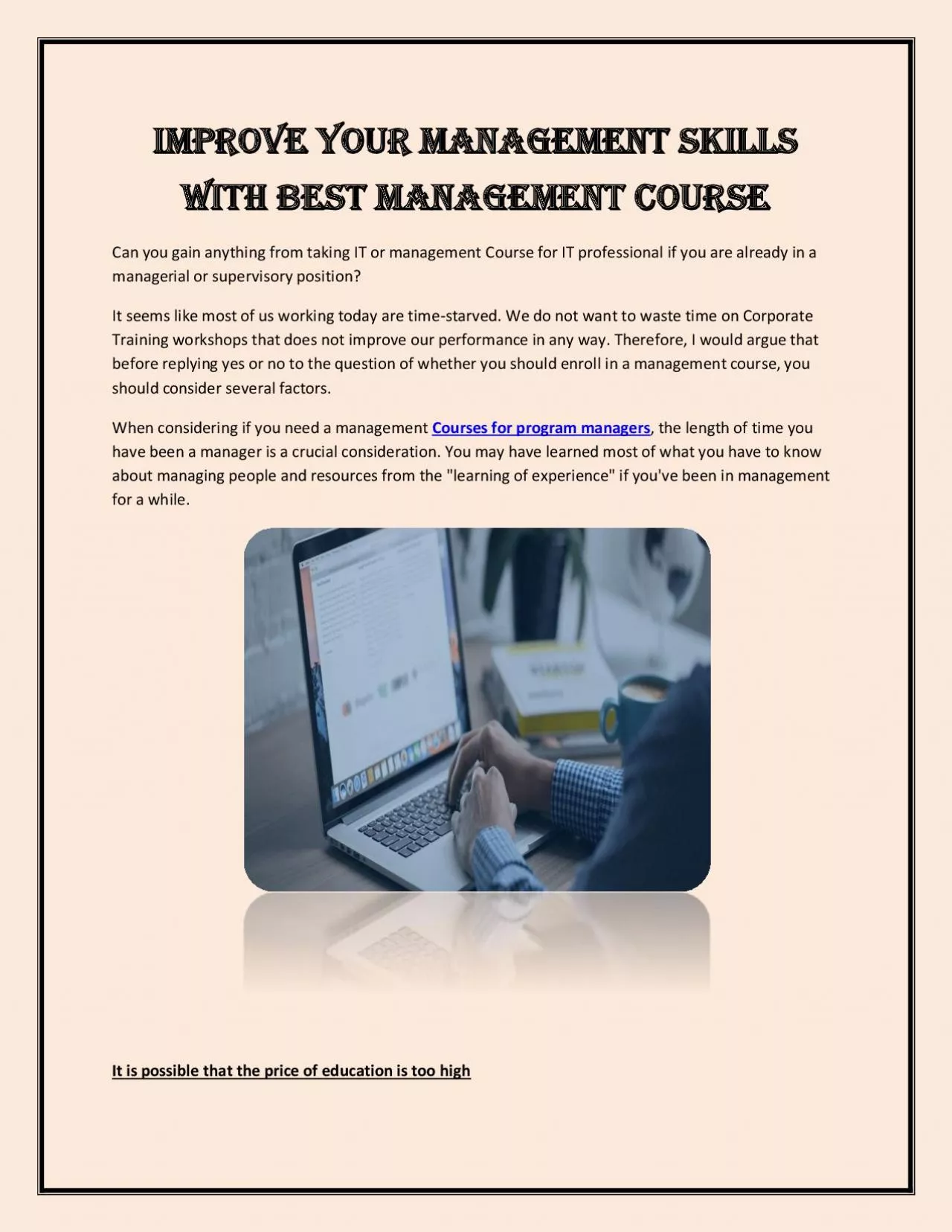 PDF-Improve Your Management Skills with Best Management Course