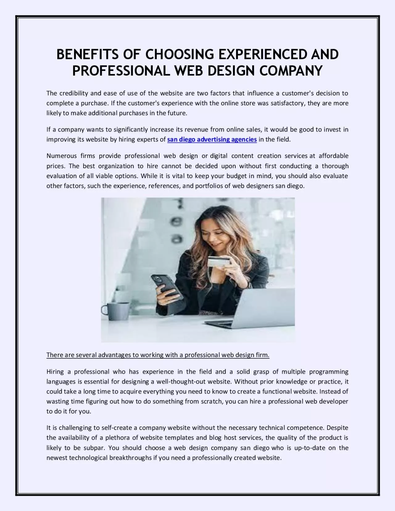 BENEFITS OF CHOOSING EXPERIENCED AND PROFESSIONAL WEB DESIGN COMPANY