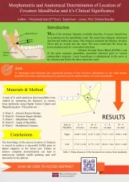 Morphometric and Anatomical Determination of Location of