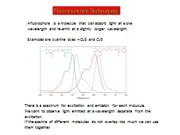 A fluorophore is a molecule that can absorb light at a one wavelength and re-emit at a slightly lon