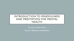 Introduction to Mindfulness and Meditation for Mental Health