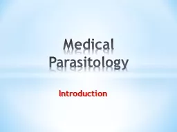 Introduction Medical Parasitology