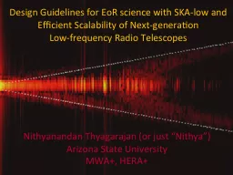 Design Guidelines for  EoR