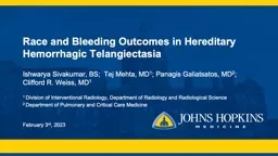 Race and Bleeding Outcomes in Hereditary Hemorrhagic Telangiectasia