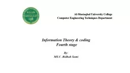 Information Theory and coding