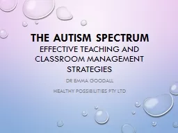 The autism Spectrum Effective Teaching and classroom management