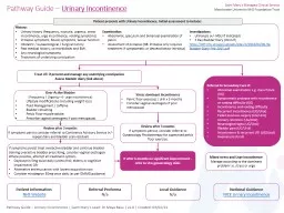 Pathway Guide –  Urinary Incontinence