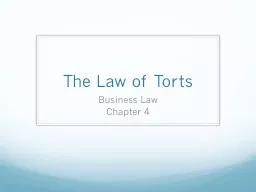 The Law of Torts Business Law