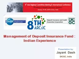 Management of  Deposit Insurance Fund