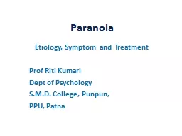 Paranoia Etiology, Symptom and