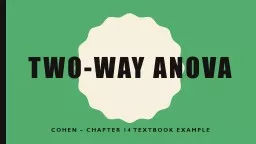 Two-Way ANOVA Cohen – chapter