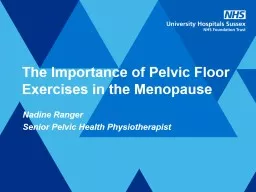 Nadine Ranger Senior Pelvic Health Physiotherapist