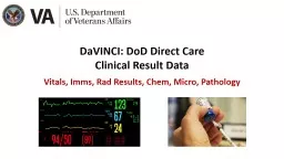 DaVINCI: DoD Direct Care