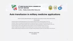 PPT-Auto transfusion in military medicine applications