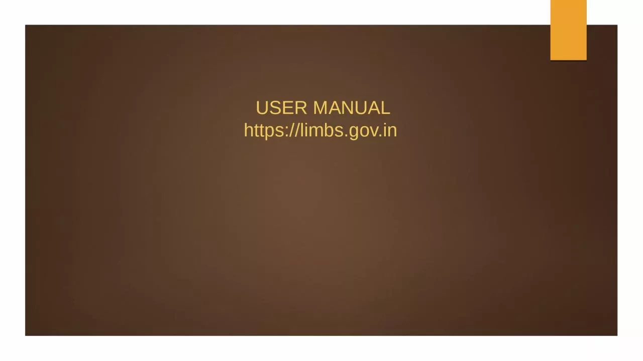 PPT-USER MANUAL https://limbs.gov.in