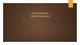 USER MANUAL https://limbs.gov.in