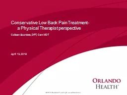 Conservative Low Back Pain Treatment-