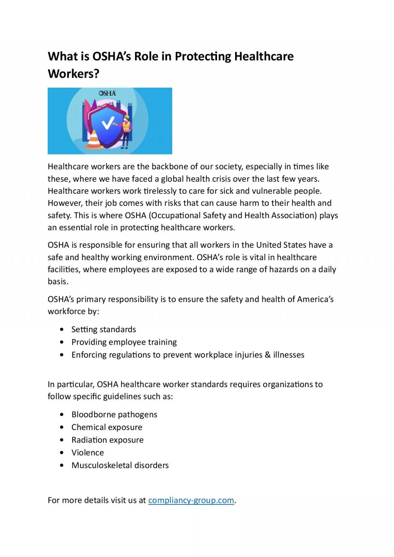 PDF-What is OSHA\'s Role in Protecting Healthcare Workers