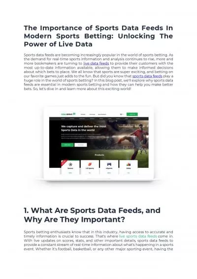 Real-time and accurate sports data API solutions