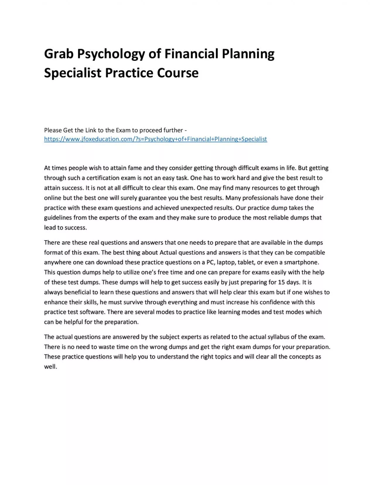 PDF-Grab Psychology of Financial Planning Specialist Practice Course