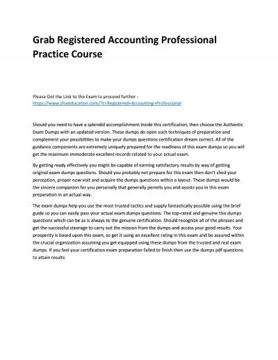 Grab Registered Accounting Professional Practice Course