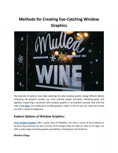 Methods for Creating Eye-Catching Window Graphics - Iris Signs