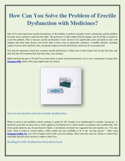 How Can You Solve the Problem of Erectile Dysfunction with Medicines?