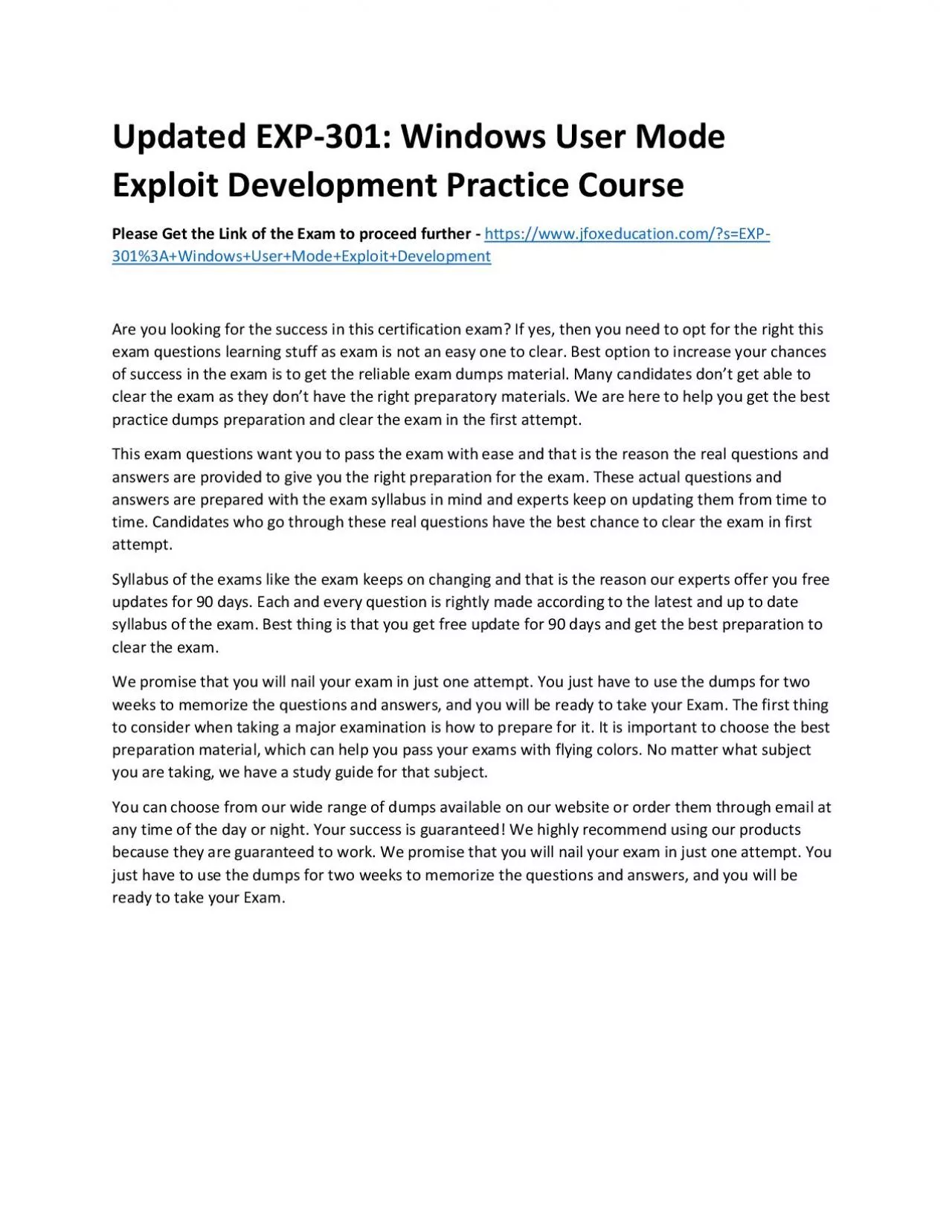 PDF-Updated EXP-301: Windows User Mode Exploit Development Practice Course