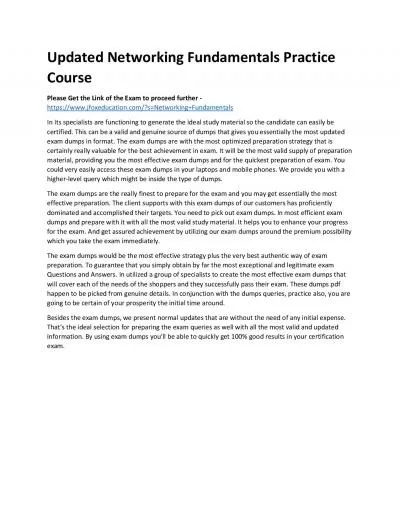 Updated Networking Fundamentals Practice Course